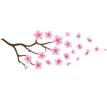 Sticker voiture fleur de cerisier rose - TenStickers