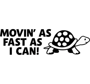 Sticker voiture tortue lente et amusante - TenStickers