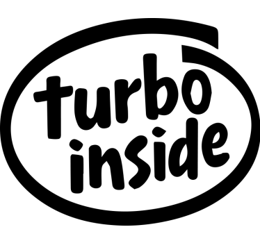Sticker voiture citation turbo à l'intérieur - TenStickers
