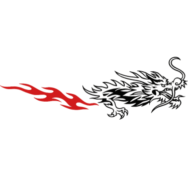 Sticker voiture dragon asiatique latéral - TenStickers