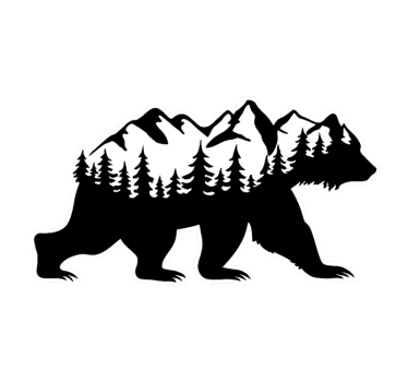 Sticker voiture ours des vagues de montagne - TenStickers