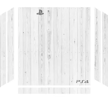 Autocollant PS4 effet bois blanc - TenStickers