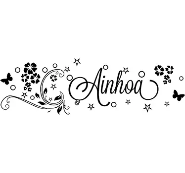 sticker floral nom personnalisable adhesif floral - TenStickers