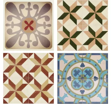 Motifs hydrauliques adhésifs pour carrelage mural - TenStickers