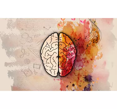 Ordinateur portable adhésif cerveau artistique - TenStickers