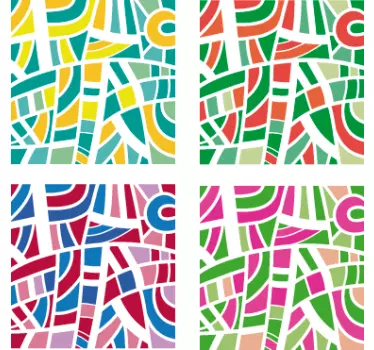 Sticker Salle de Bain Motifs Carreaux Abstraits - TenStickers