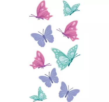 Sticker papillons bleues et violettes - TenStickers