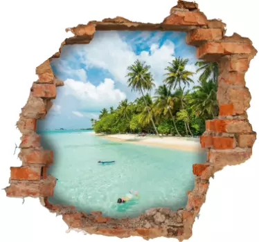 Sticker qui Trompe Oeil Vue sur la mer - TenStickers