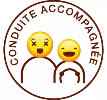 Autocollant conduite accompagnée humoristique - TenStickers