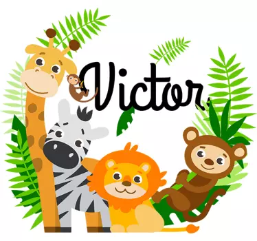 Sticker Mural Illustration Animaux de la jungle - TenStickers