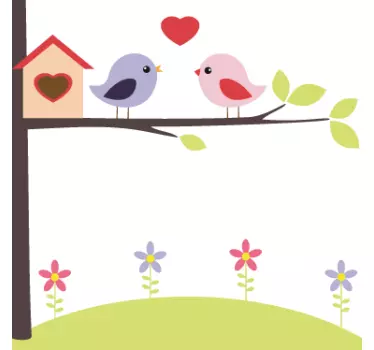 Sticker enfant oiseaux amour - TenStickers