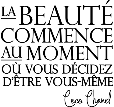 Autocollant muraux Salon citation Coco Chanel beauté - TenStickers