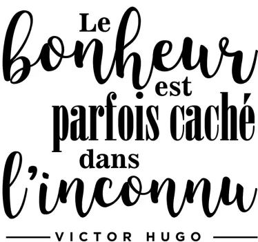 Sticker citation Victor Hugo bonheur - TenStickers