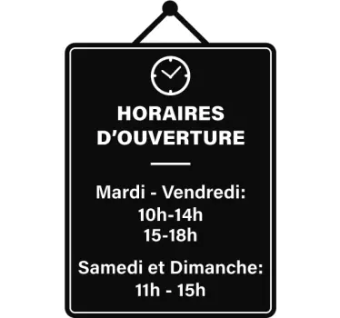 Sticker vitrine personnalisé horaires magasin - TenStickers