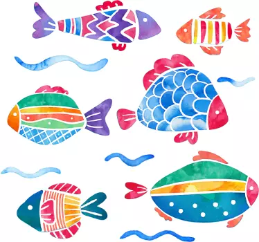 Stickers poissons bain enfants - TenStickers