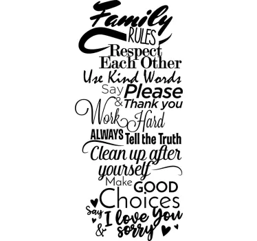Autocollant texte houserules - TenStickers