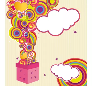Sticker vitre affiche cadeaux - TenStickers