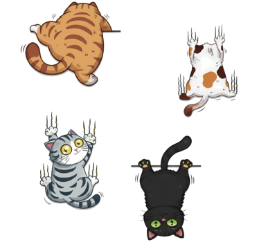 Sticker voiture chat en 3d qui s'accroche - TenStickers
