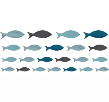 Sticker Salle de Bain Silhouette Poisson de Mer - TenStickers