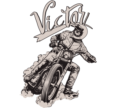Sticker Mural Moto Nom Personnalisé - TenStickers