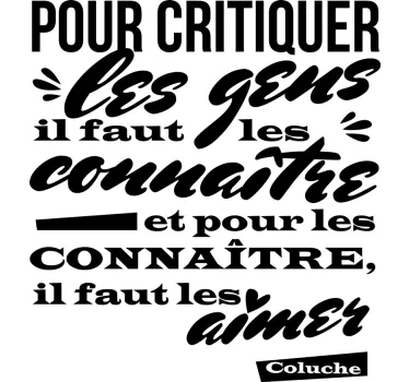 Sticker Mural Citation de Vie Coluche - TenStickers