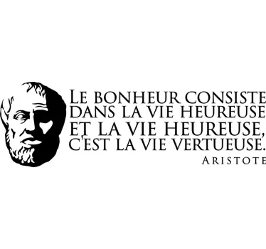 Sticker Maison Citation du Bonheur Aristote - TenStickers