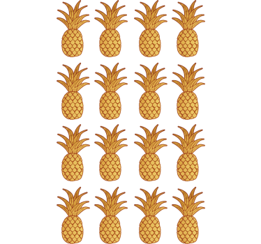 Sticker Maison Motif Ananas Doré - TenStickers