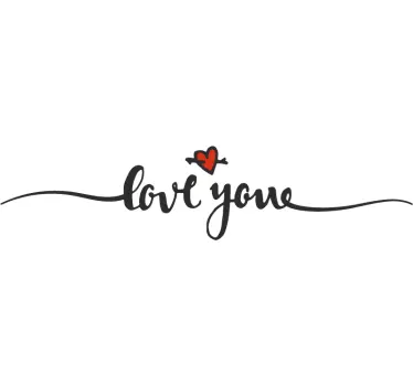 Sticker amour phrase Love You - TenStickers