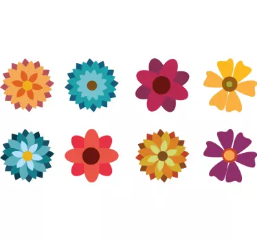 Sticker véhicule tuning fleurs multicolores - TenStickers