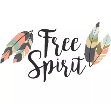 Stickers voiture motivation Free spirit plumes - TenStickers