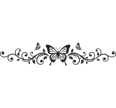 Sticker voiture papillon noir élégant - TenStickers