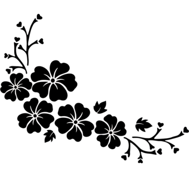 Sticker voiture coin de fleurs noires - TenStickers