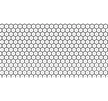 Sticker tête de lit géométrique abeilles en nid d'abeille - TenStickers