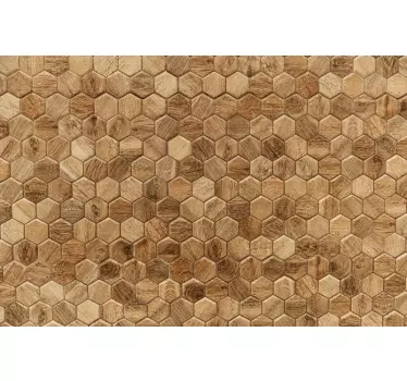 Sticker tête de lit hexagones effet bois - TenStickers