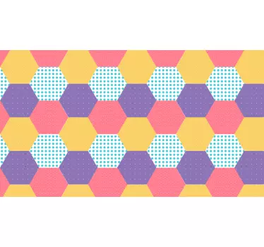 Sticker Mural Hexagones toutes les couleurs - TenStickers