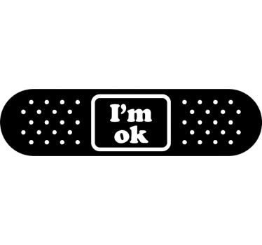 Sticker voiture pansement "je vais bien" - TenStickers