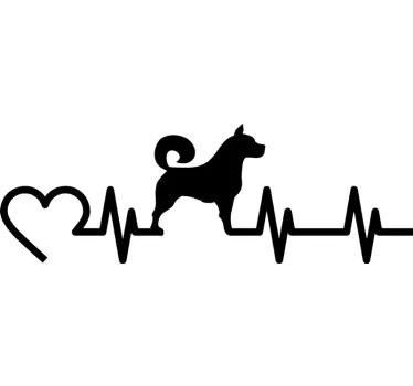 Sticker Voiture Dessin Cardiogramme chien - TenStickers