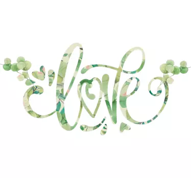 Sticker Original Love Texture Eucalyptus - TenStickers