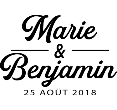 Sticker voiture noms personnalisés de mariage - TenStickers