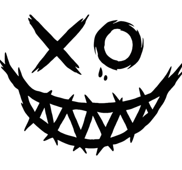 Sticker voiture sourire de joker effrayant - TenStickers