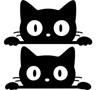 Sticker voiture jumeaux de chats mignons - TenStickers