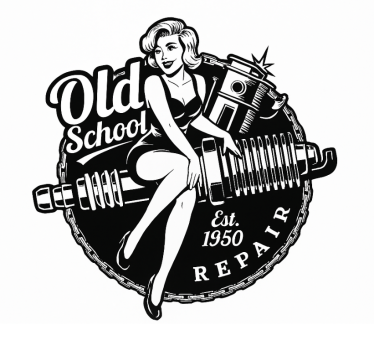 Sticker moto pin-up de garage vintage - TenStickers