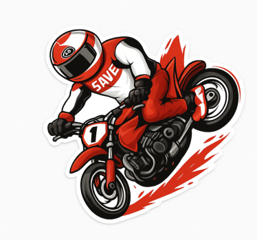 Sticker moto spray du red rider - TenStickers