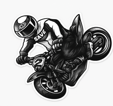 Sticker moto spray noir rider - TenStickers