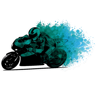 Sticker moto Éclaboussure azur rider - TenStickers