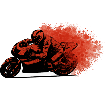 Sticker moto Éclaboussure rouge rider - TenStickers