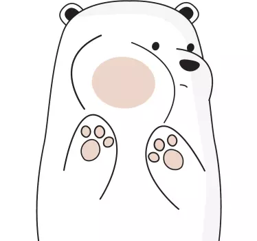 Sticker vitre de dessin d'ours polaire - TenStickers