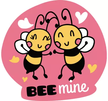 Sticker ordinateur portable amour abeilles "Bee Mine" - TenStickers