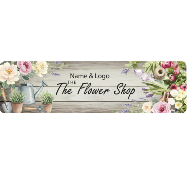 Sticker voiture boutique de fleurs nom et logo - TenStickers