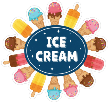 Sticker voiture logo glace - TenStickers